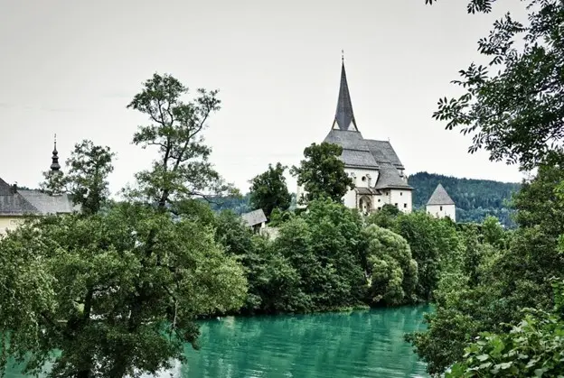 Church in Klagenfurt in Austria daytrip from Vienna