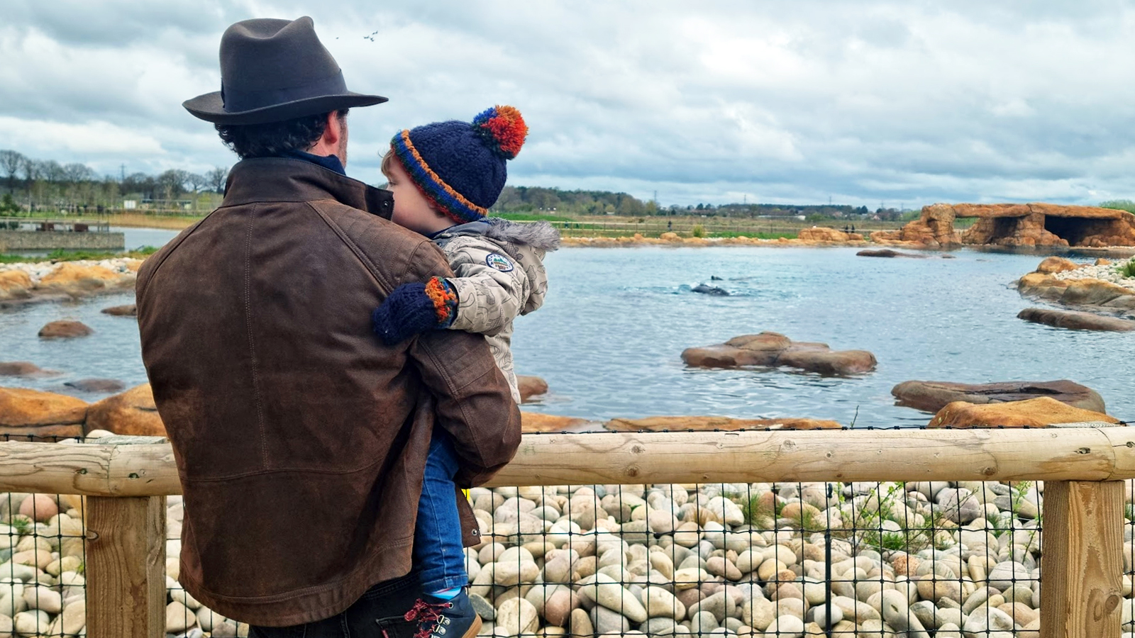 Father and child visiting Yorkshire Wildlife Park
