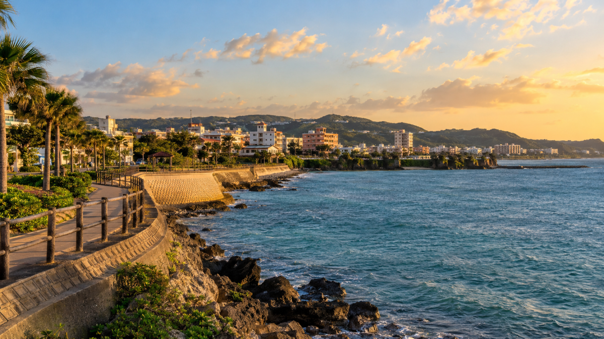 ChatGPT Image Sep 11 2026 05 05 21 PM 4 Subtropical waterfront and coastal town in Chatan, Okinawa