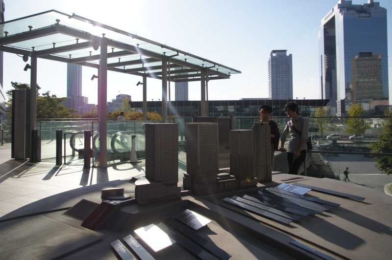 DSC00506 Outdoor terrace at Grand Front Osaka with city views towards Umeda