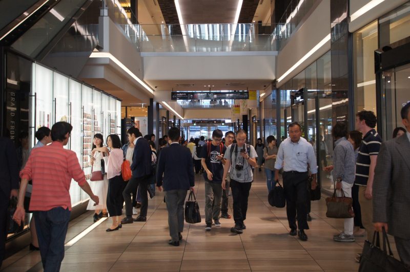 DSC00511 Busy indoor shopping passage with visitors inside Grand Front Osaka