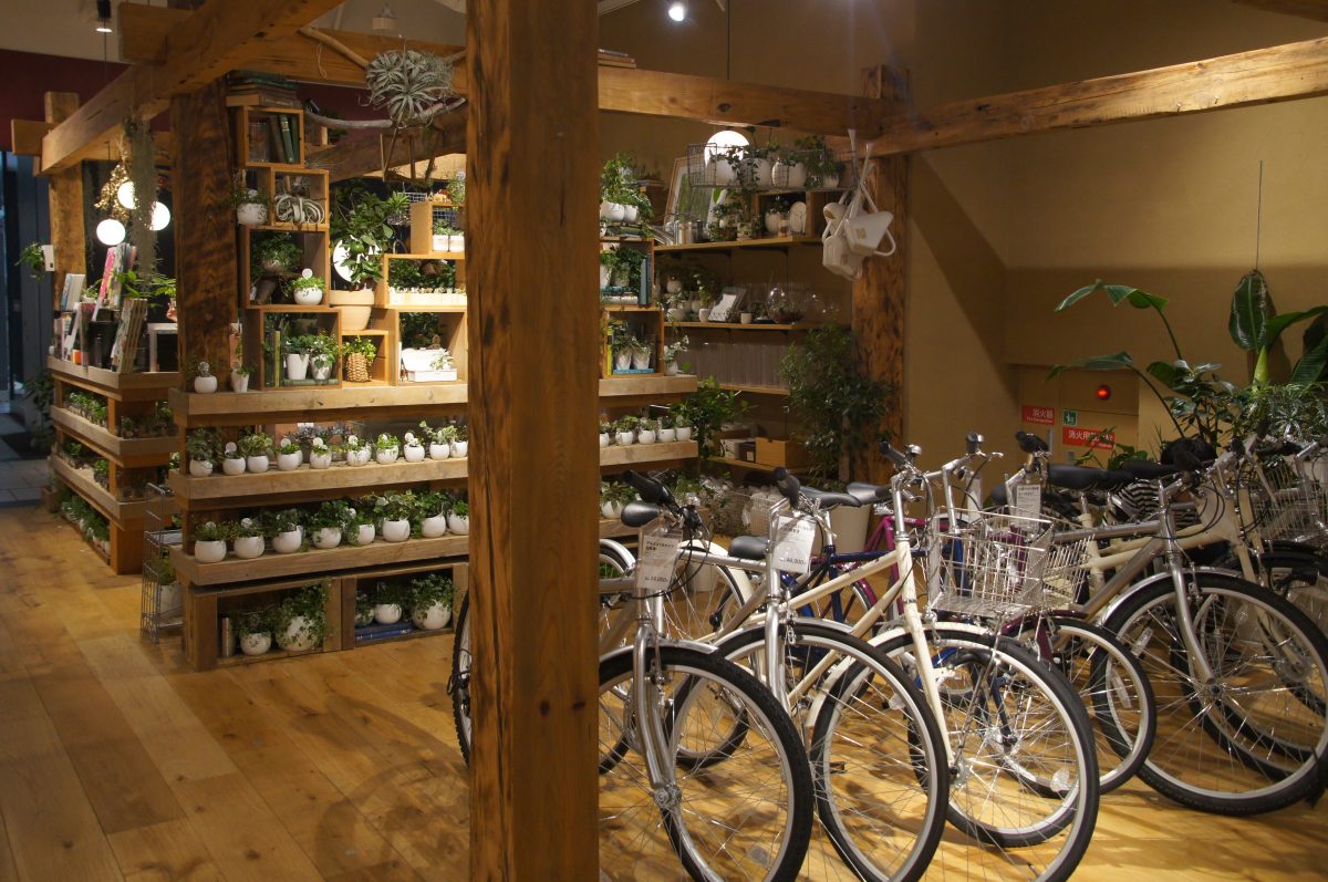 DSC00523 Wooden lifestyle store displaying bicycles and home accessories at Grand Front Osaka