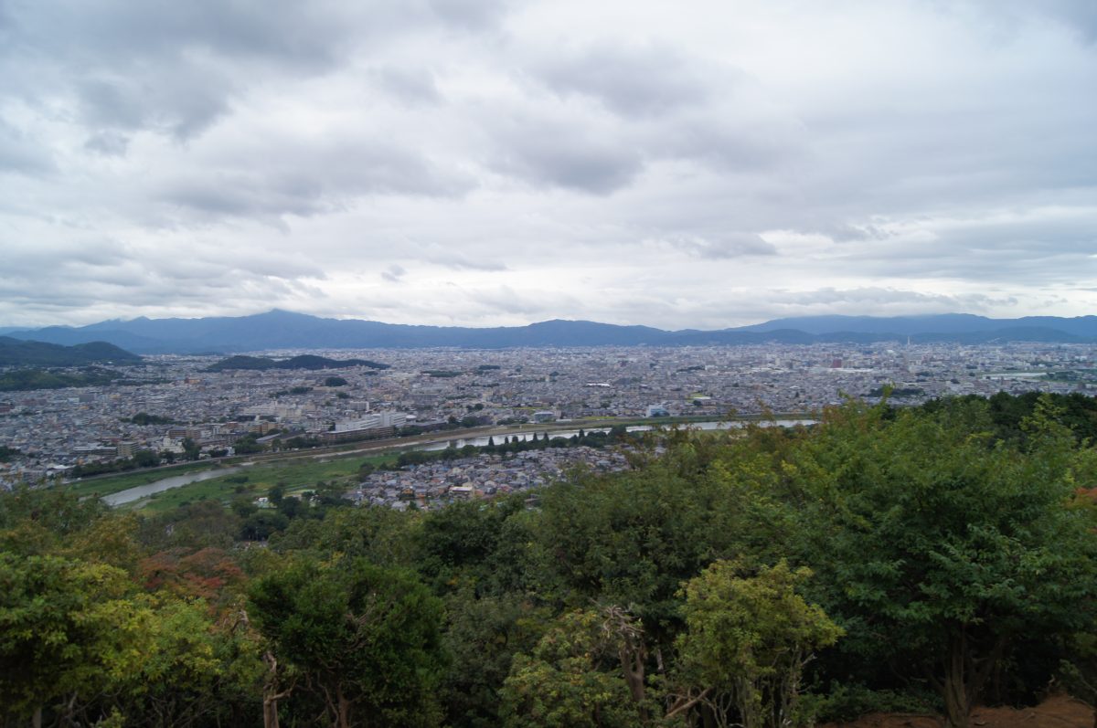DSC06640 Panoramic view of Kyoto and the Kamo River from Arashiyama Monkey Park