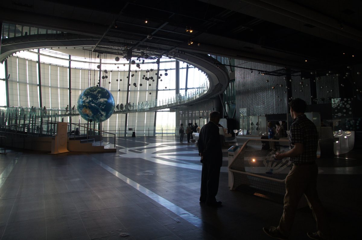 DSC09055 Copy The Geo-Cosmos globe in Miraikan's atrium during our 2017 visit