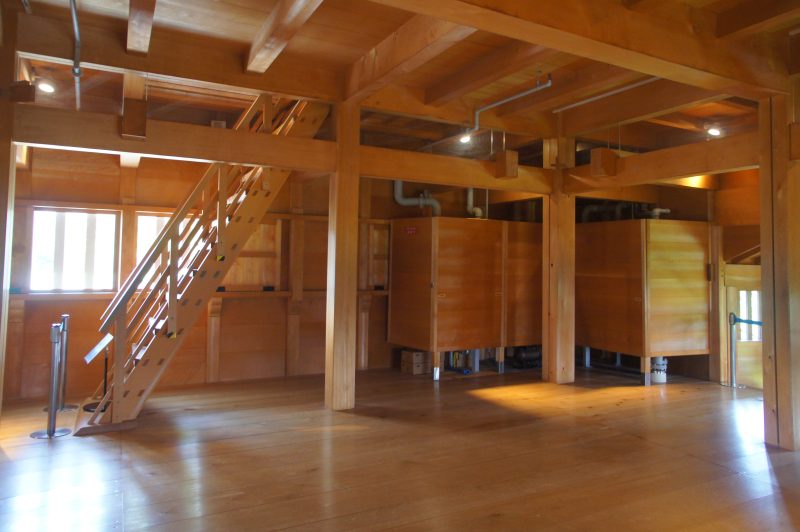 DSC09481 Warm timber interior with stairs inside a reconstructed Kanazawa Castle building