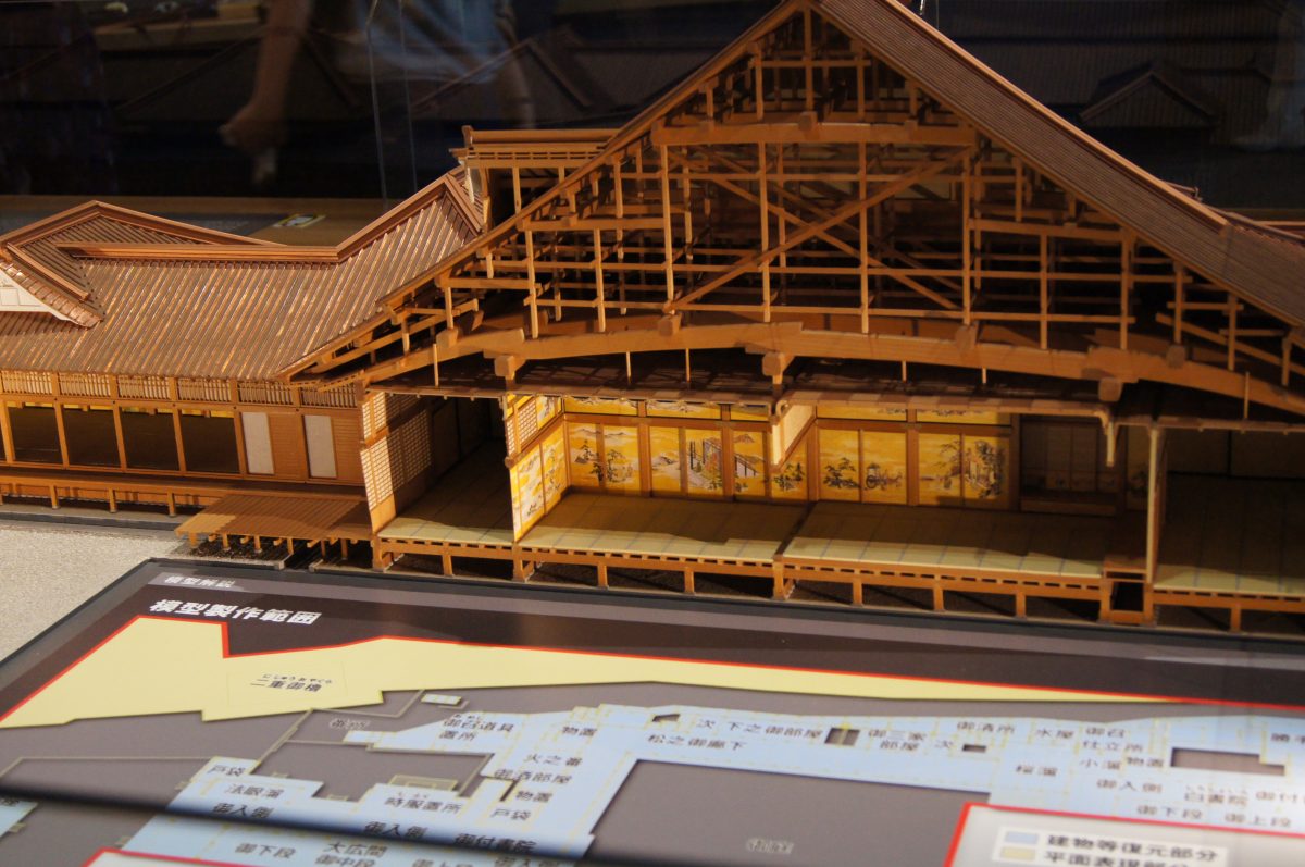 Edo Tokyo Museum 19 A detailed wooden model of a large Edo-period building at the Edo-Tokyo Museum.