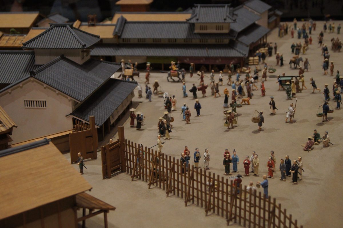 Edo Tokyo Museum 7 A miniature model of an Edo-period town with tiny figures at the Edo-Tokyo Museum