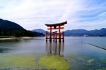 Great torii gate at Itsukushima Shrine on Miyajima Island