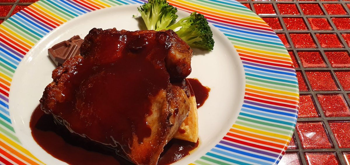 Kawaii Monster Cafe Tokyo 83 Chicken in a dark chocolate sauce at Kawaii Monster Cafe