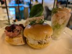 Close-up of savoury afternoon tea dishes at Mama Doreen’s Emporium in Harrogate