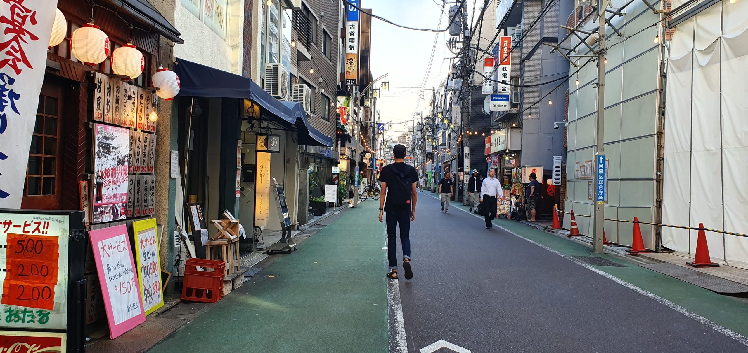 Nakameguro 6 scaled People walking along a narrow Nakameguro street lined with small shops