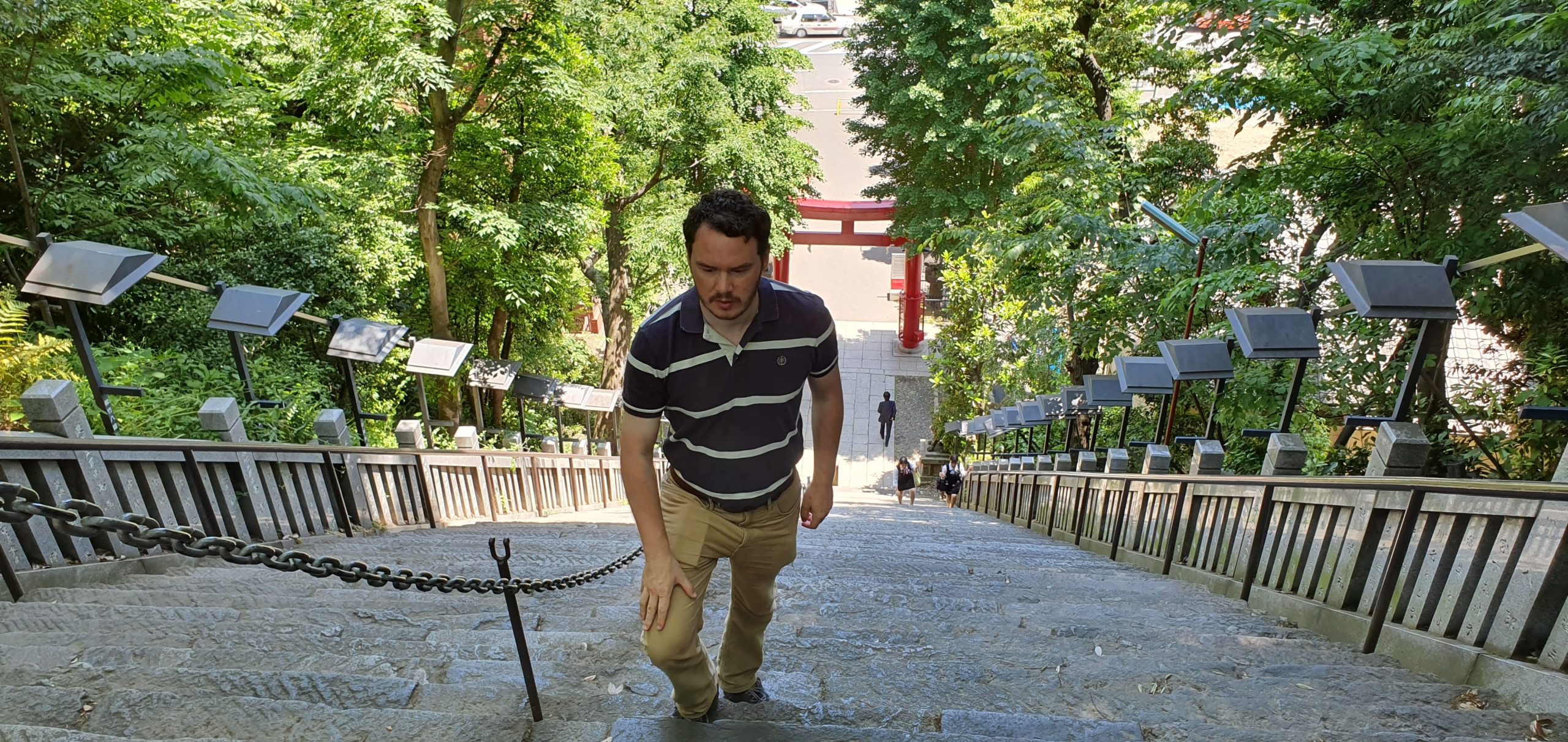 Senso ji Temple in Asakusa 48 scaled Gary climbing the stone staircase at Atago Shrine in May 2019