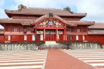 Red main hall of Shuri Castle photographed in May 2019