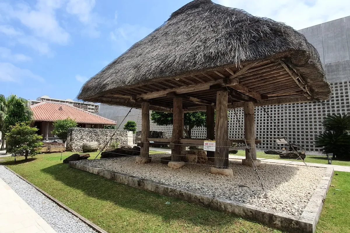 okinawa traditional buildings at prefectural museum 11359 Traditional buildings in the grounds of Okinawa Prefectural Museum